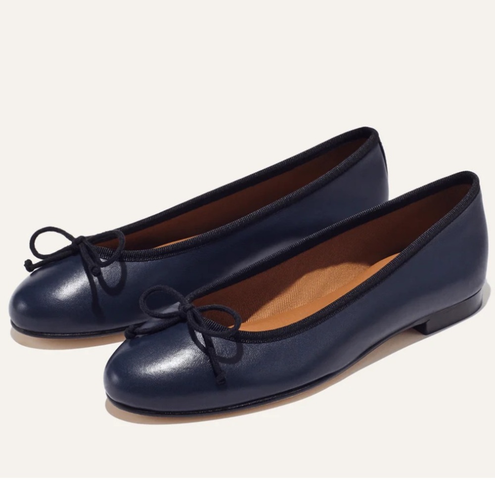 Margaux Navy and Black Nappa Demi Flat 37 M